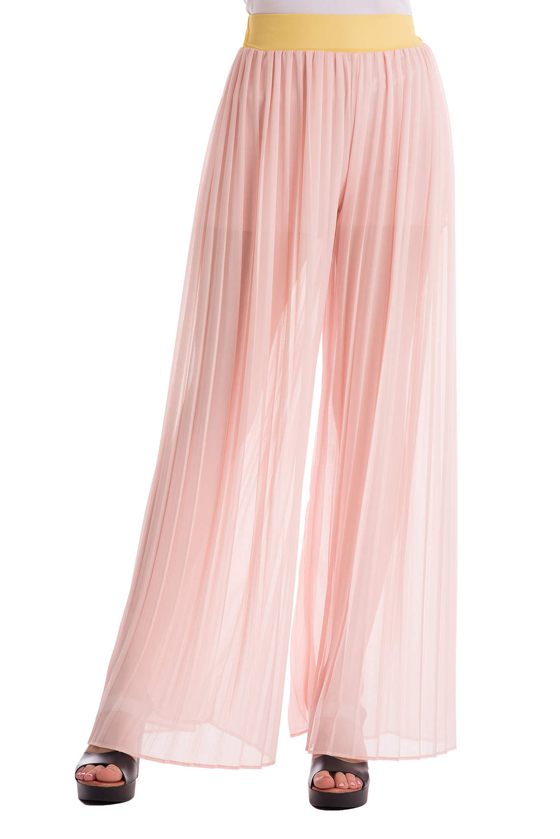 Hony Pantalone 426PN, Rosa, Plissè, Viscosa