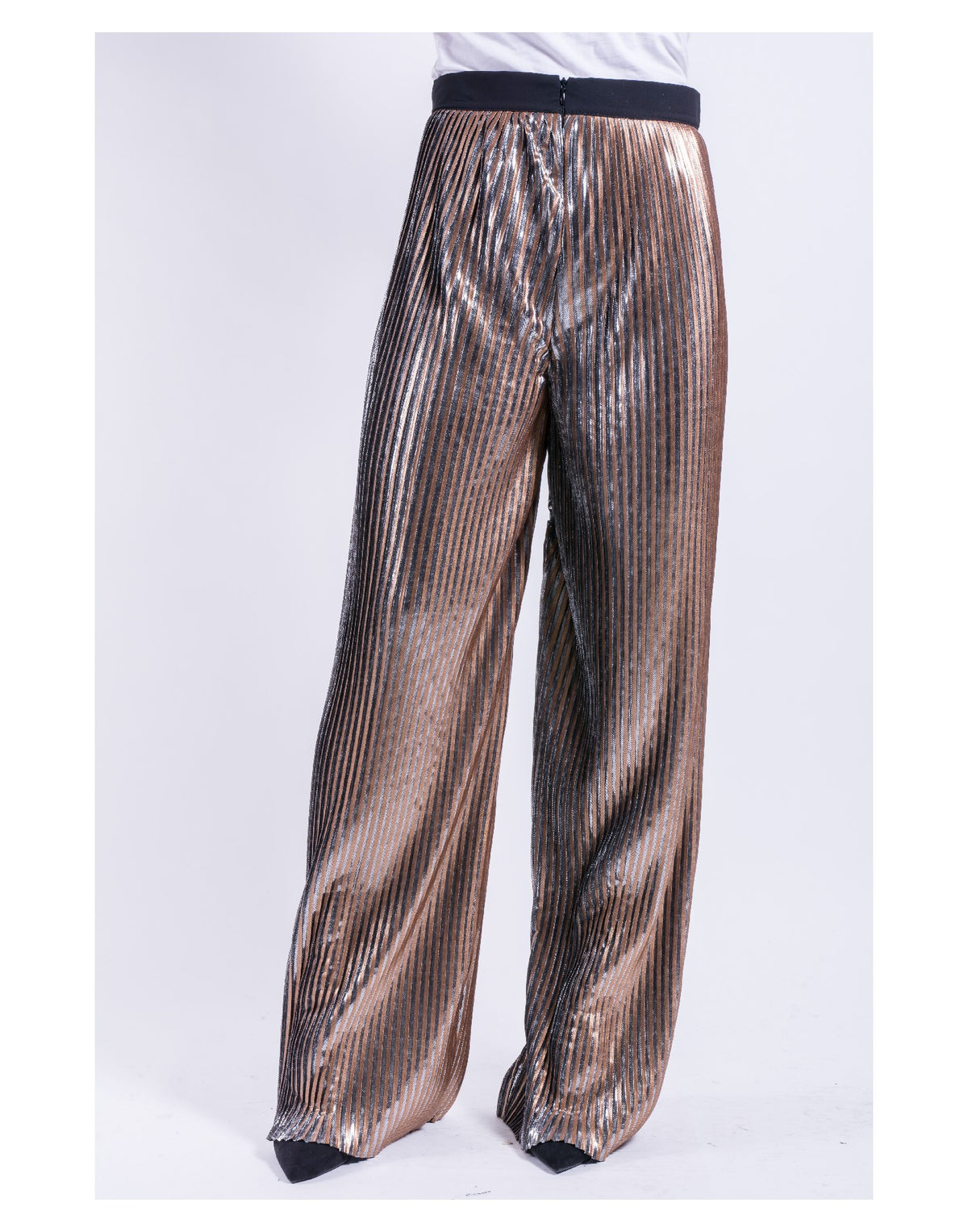 Zahjr Pantalone, Nero/Bronzo, Viscosa