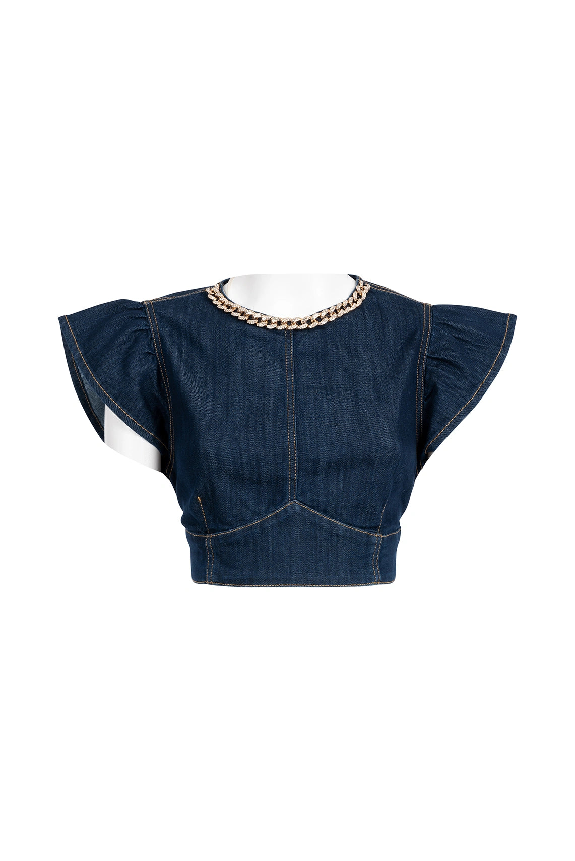 Trashandluxury Top tl10ss240495 denim scuro fronte